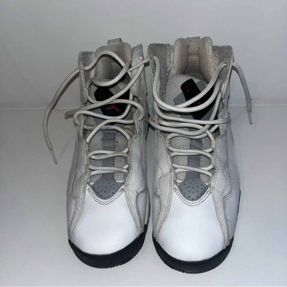 Jordan White and Gray High-Top Sneakers